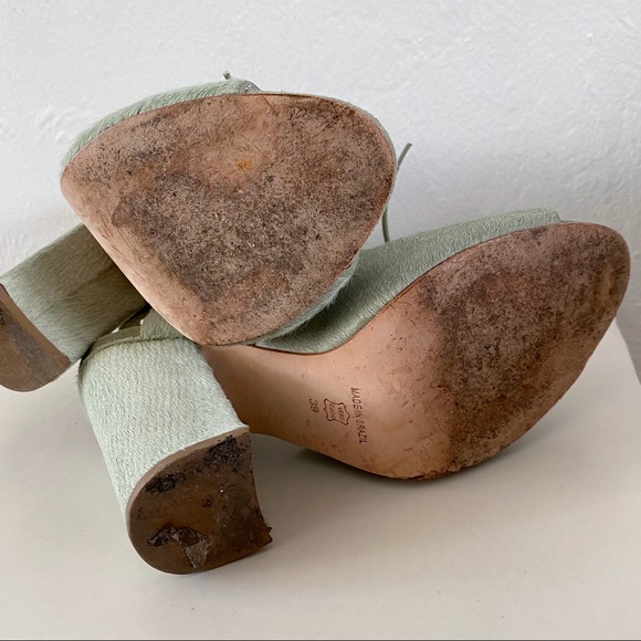 Charlotte Stone Gabe Aquamist Calf Hair Shooties Lace-Up Heels - Picture 5 of 5